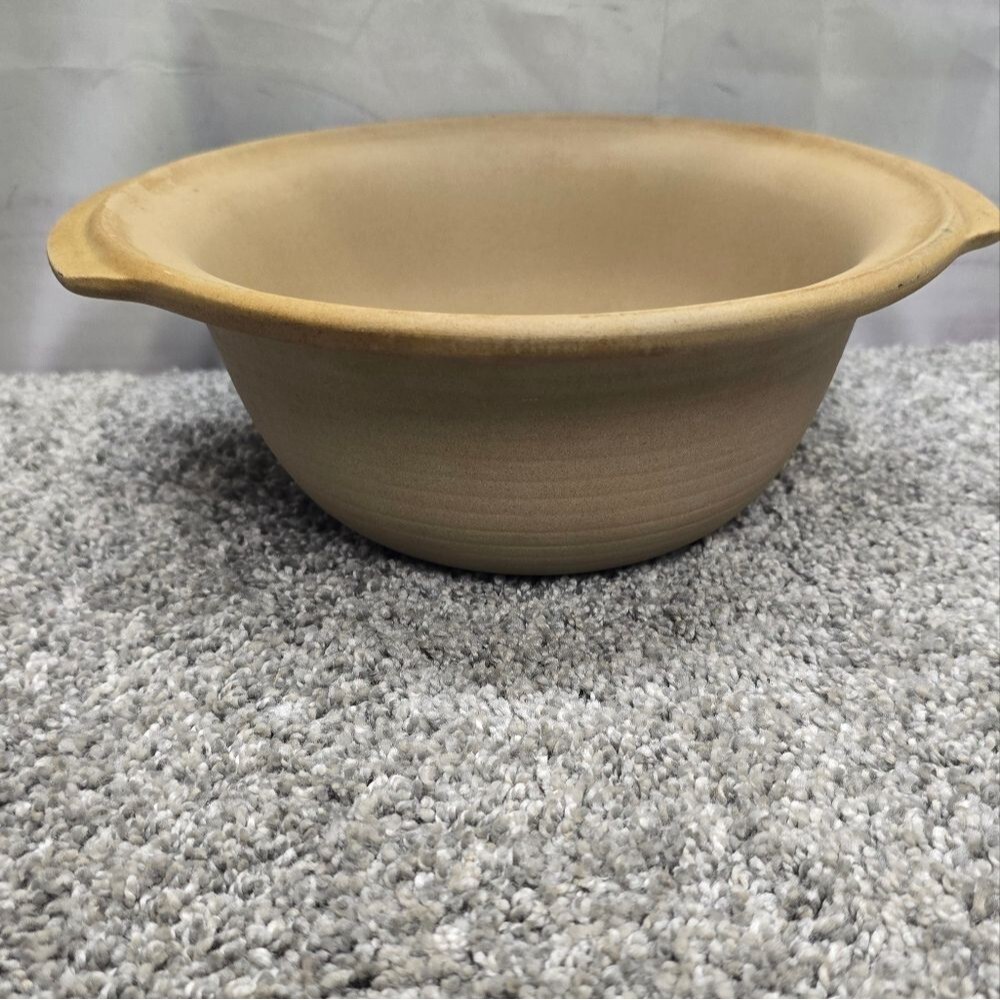 Pampered Chef Stoneware Baking Mixing Bowl 9" Inch  K Made In USA Handles